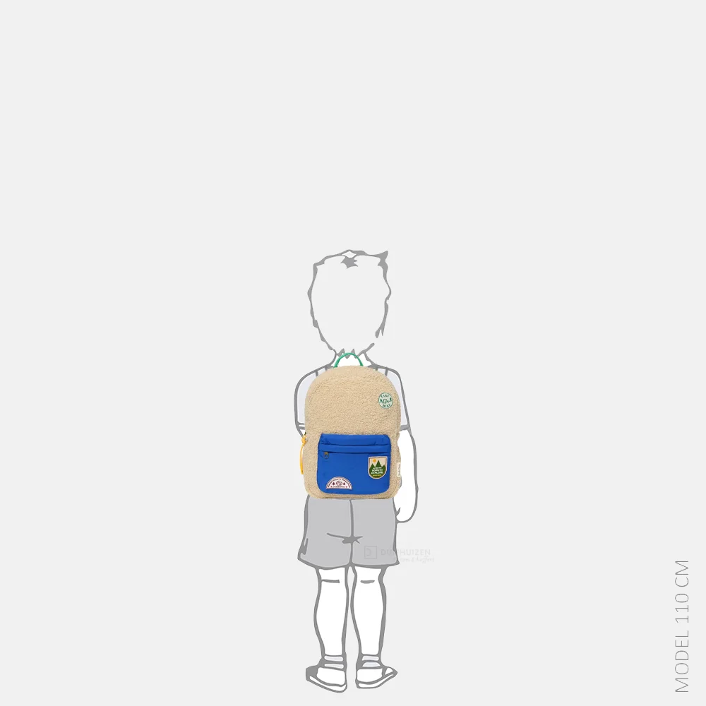 Studio Noos Teddy midi kinderrugzak ecru/cobalt bij Duifhuizen