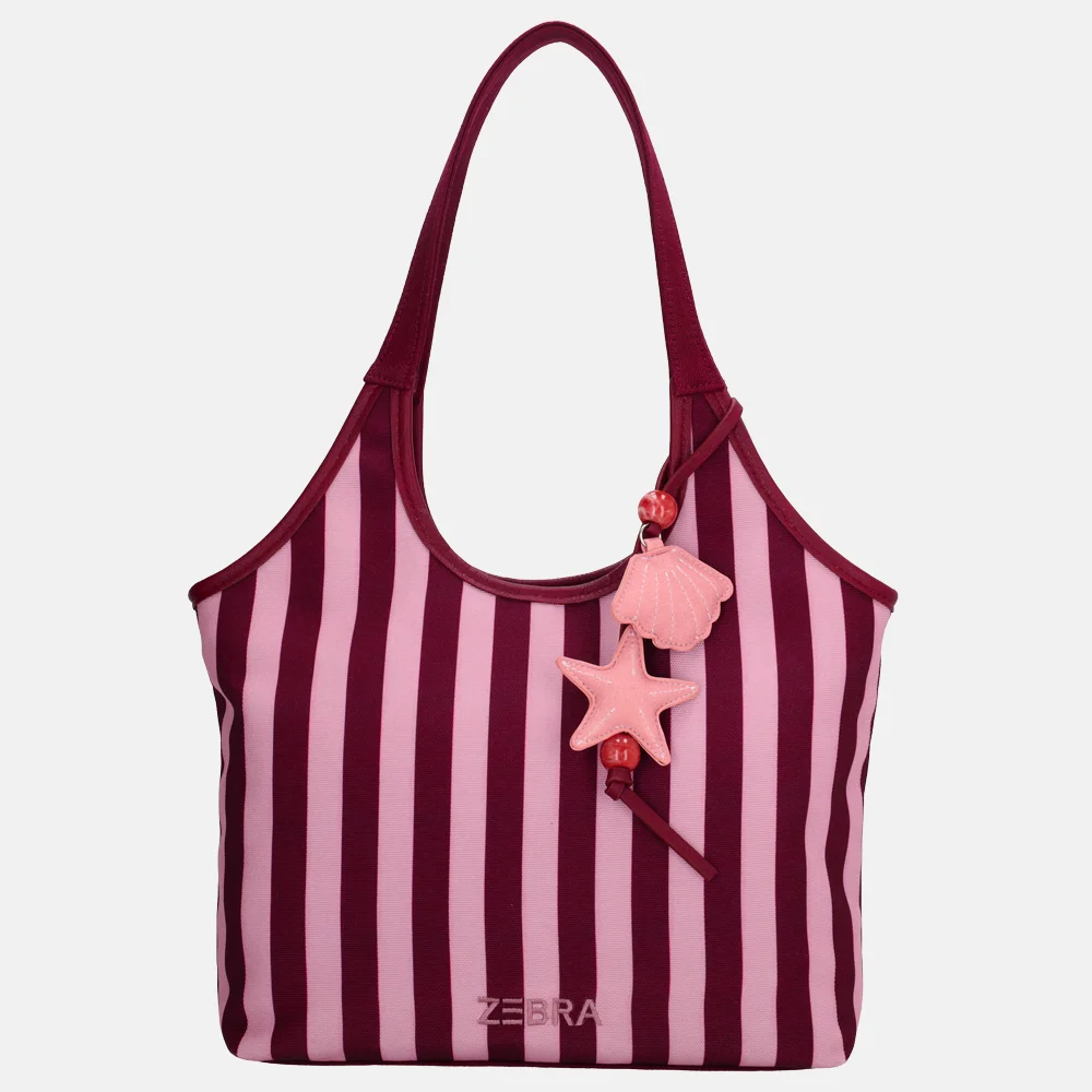 Zebra Trends Mira shopper streep M bordeaux rood bij Duifhuizen
