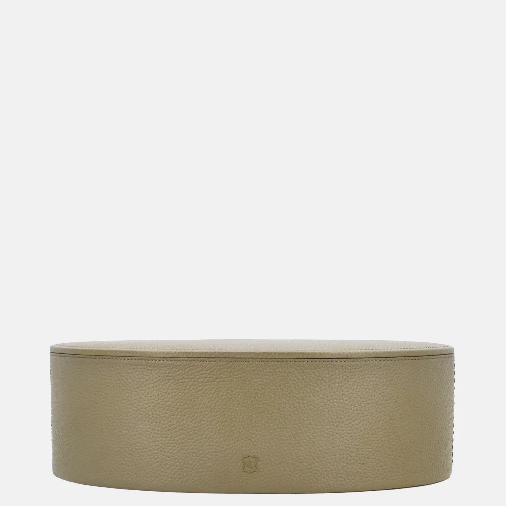 Chamada leren opbergbox ovaal effen L taupe bij Duifhuizen