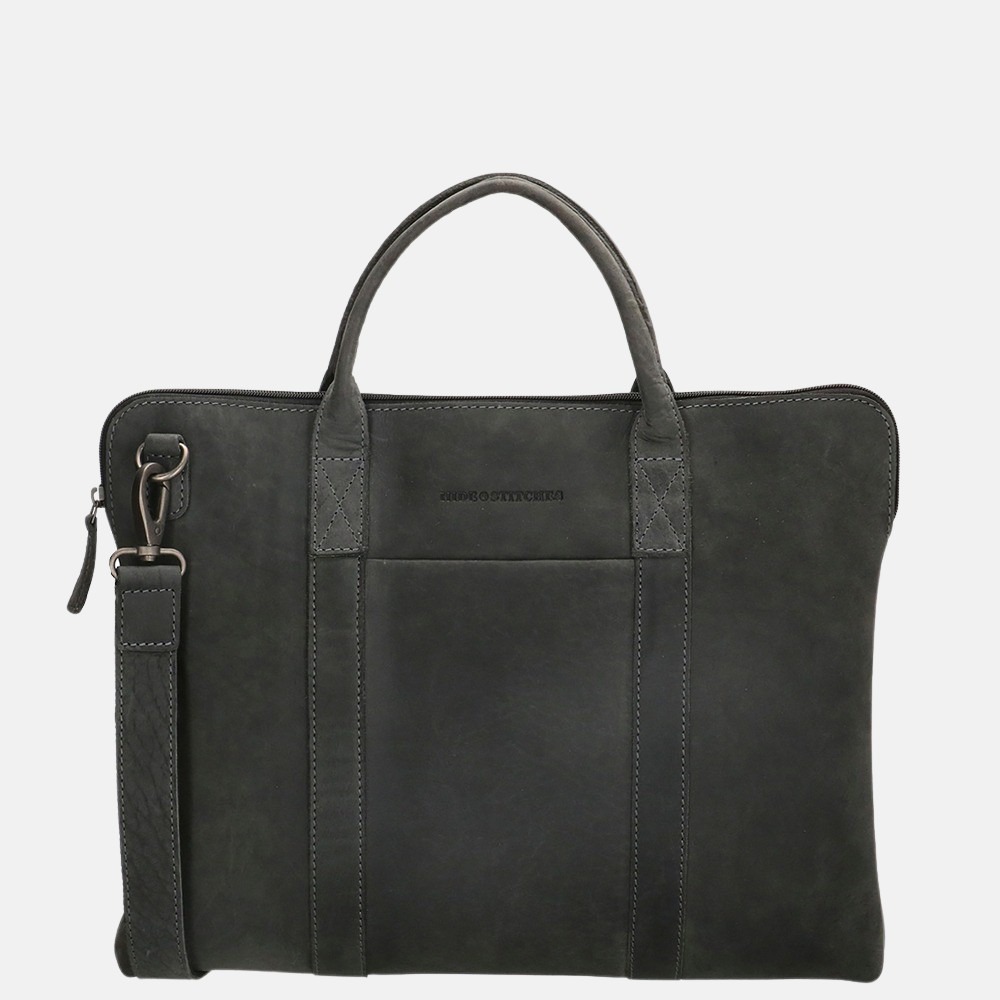 Hide & Stitches Idaho laptoptas 15.6 inch black bij Duifhuizen