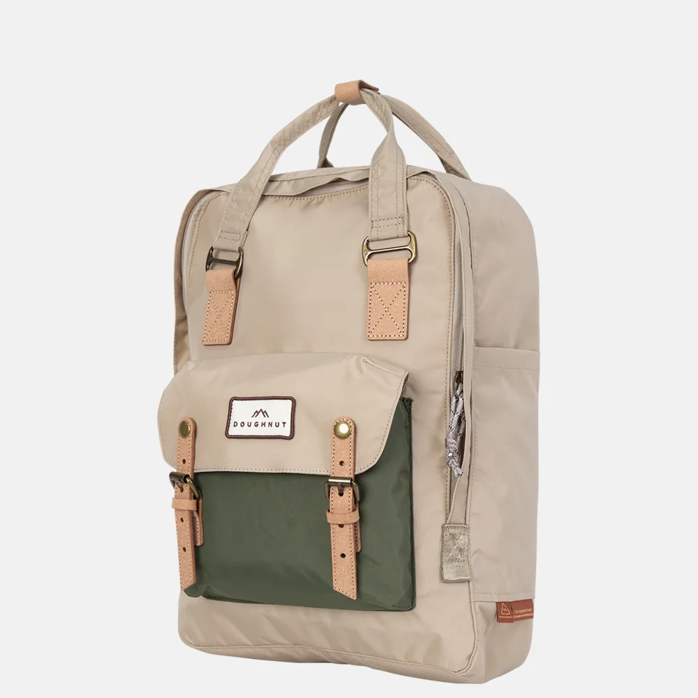 Doughnut Macaroon Large Jungle Backpack rugzak 15 inch beige bij Duifhuizen