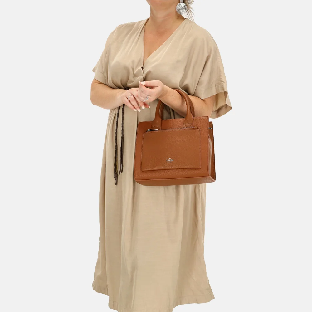 Charm London Pentonville handtas cognac bij Duifhuizen