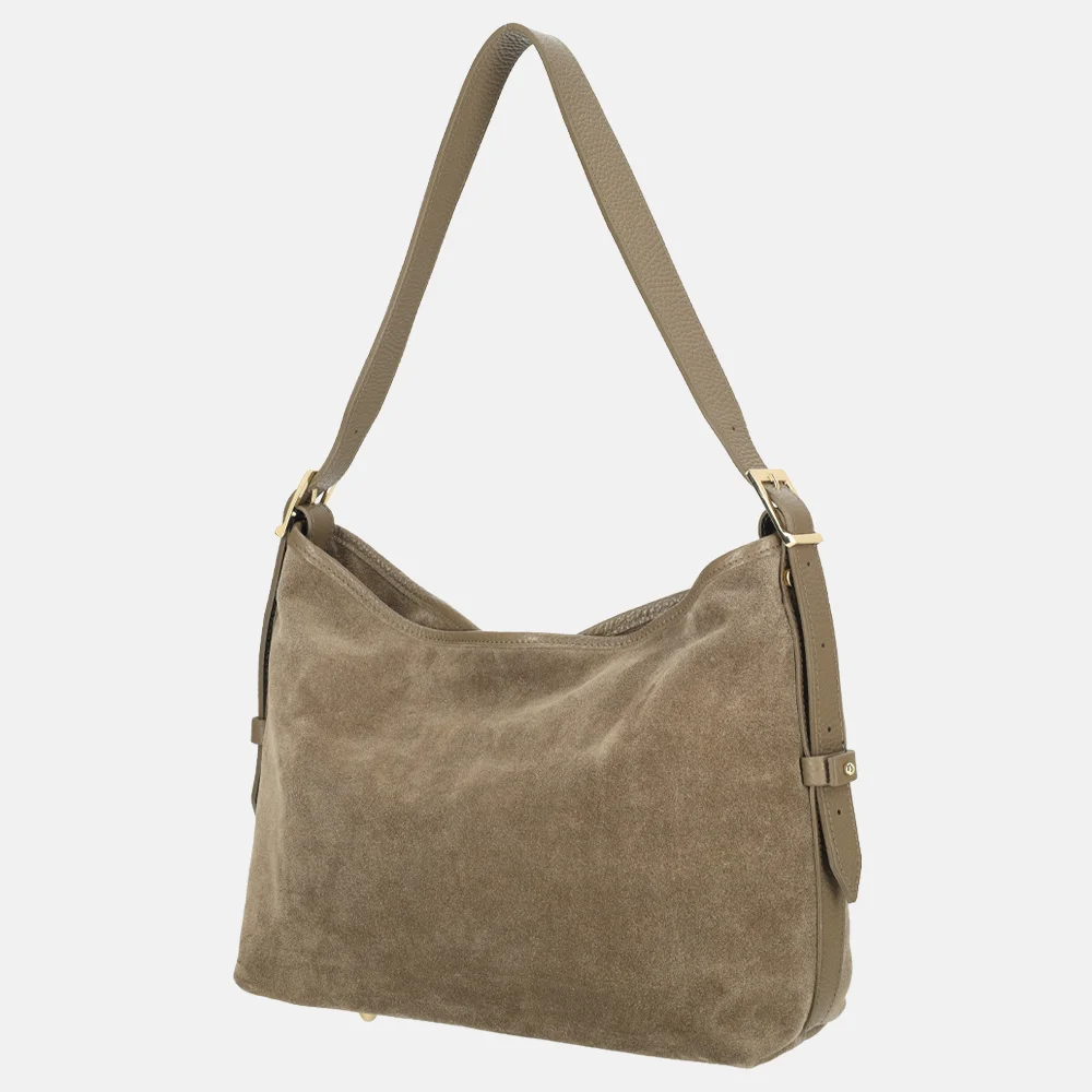Charm London buideltas suede M darktaupe bij Duifhuizen