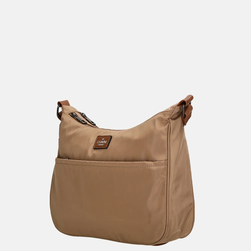Charm London Buckingham schoudertas taupe bij Duifhuizen