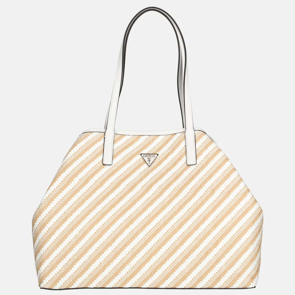 Guess Vikky 2 in 1 tote shopper L natural/white bij Duifhuizen