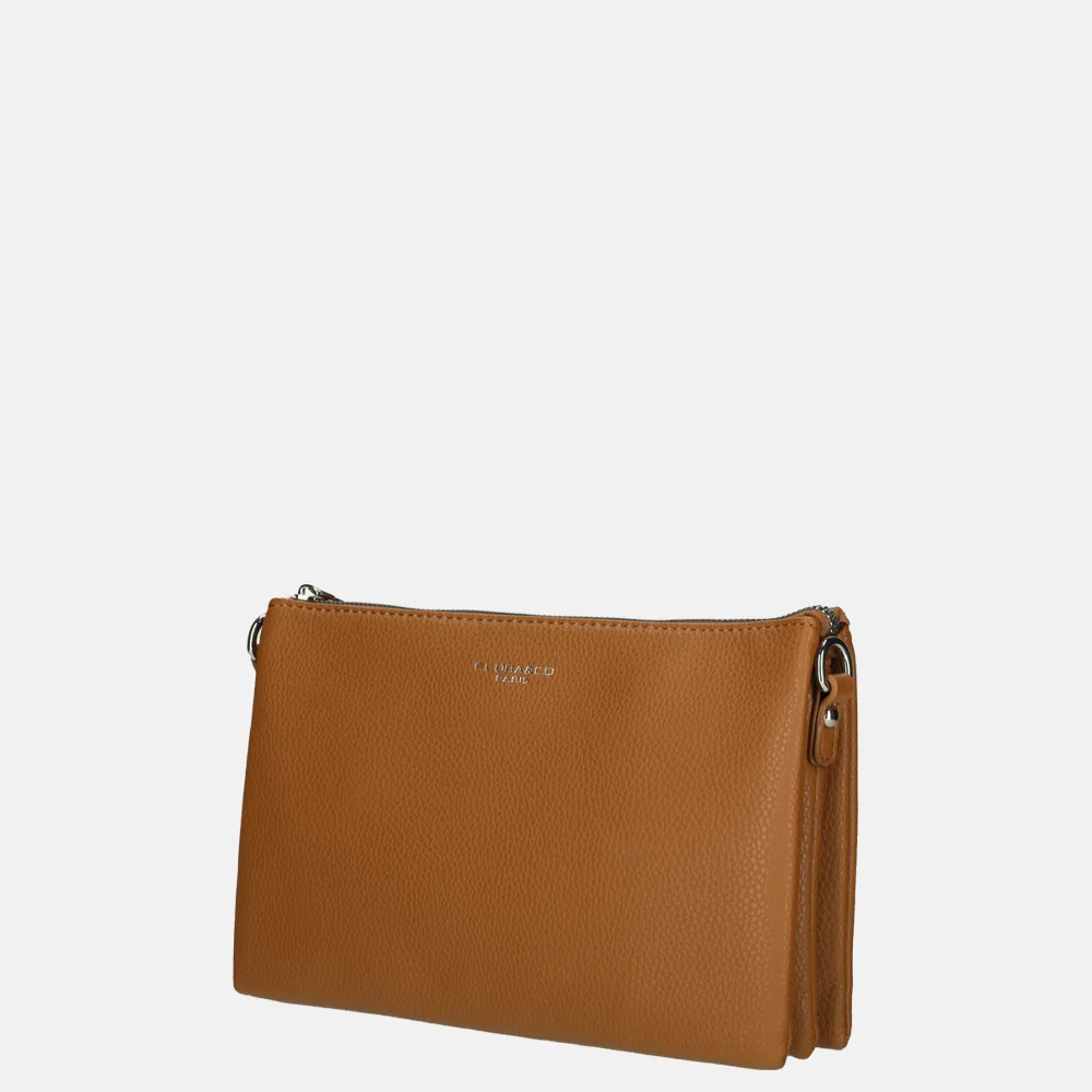 Flora & Co crossbody tas camel bij Duifhuizen