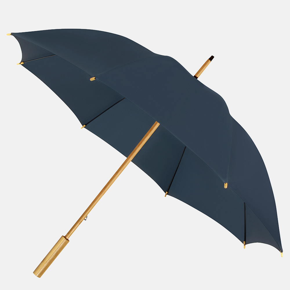 Impliva ECO Bamboe stokparaplu dark blue