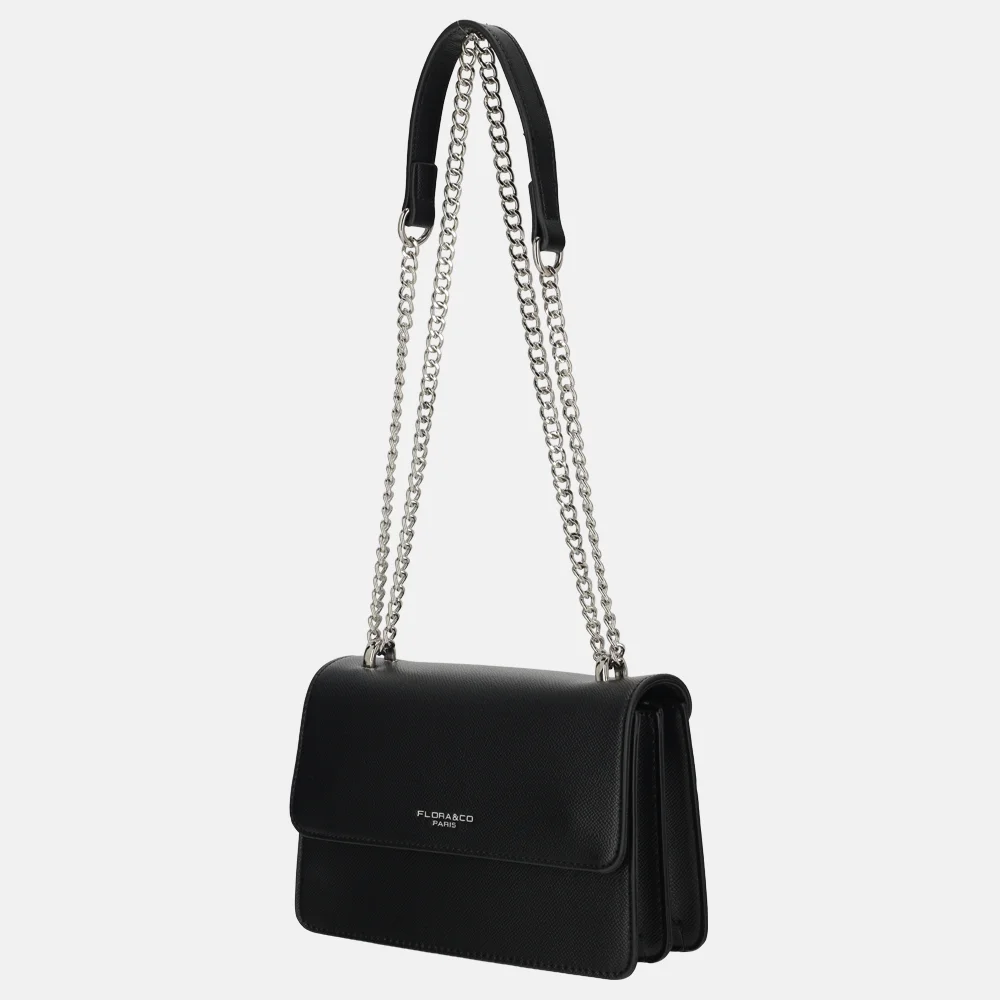 Flora & Co schoudertas noir bij Duifhuizen