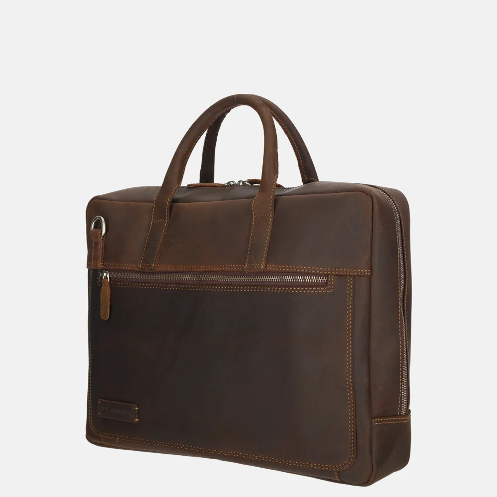 Plevier Coventry laptoptas 15 inch donkerbruin bij Duifhuizen