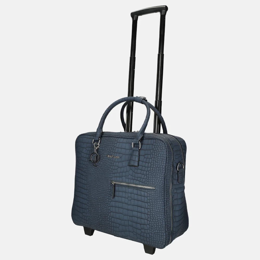 Olivia Lauren Octavia business trolley blauw bij Duifhuizen