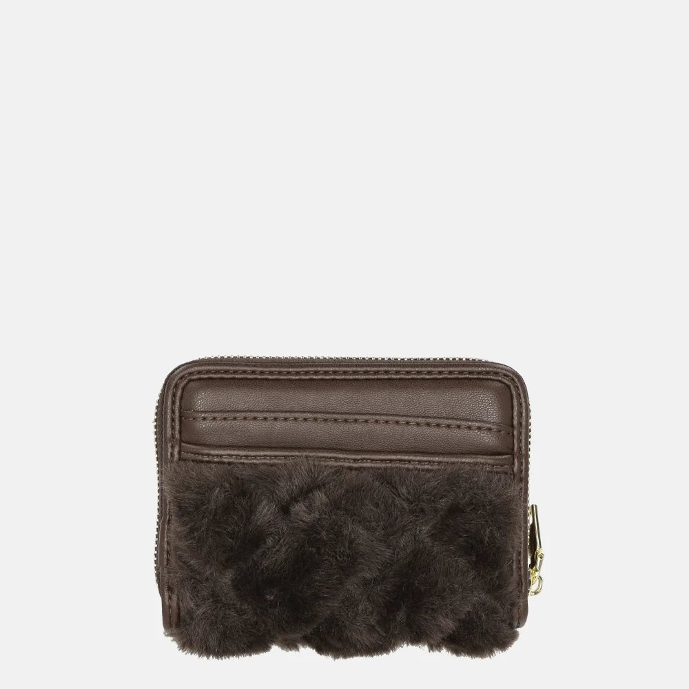 Laurent David Gloria portemonnee XS faux fur chocolade bij Duifhuizen