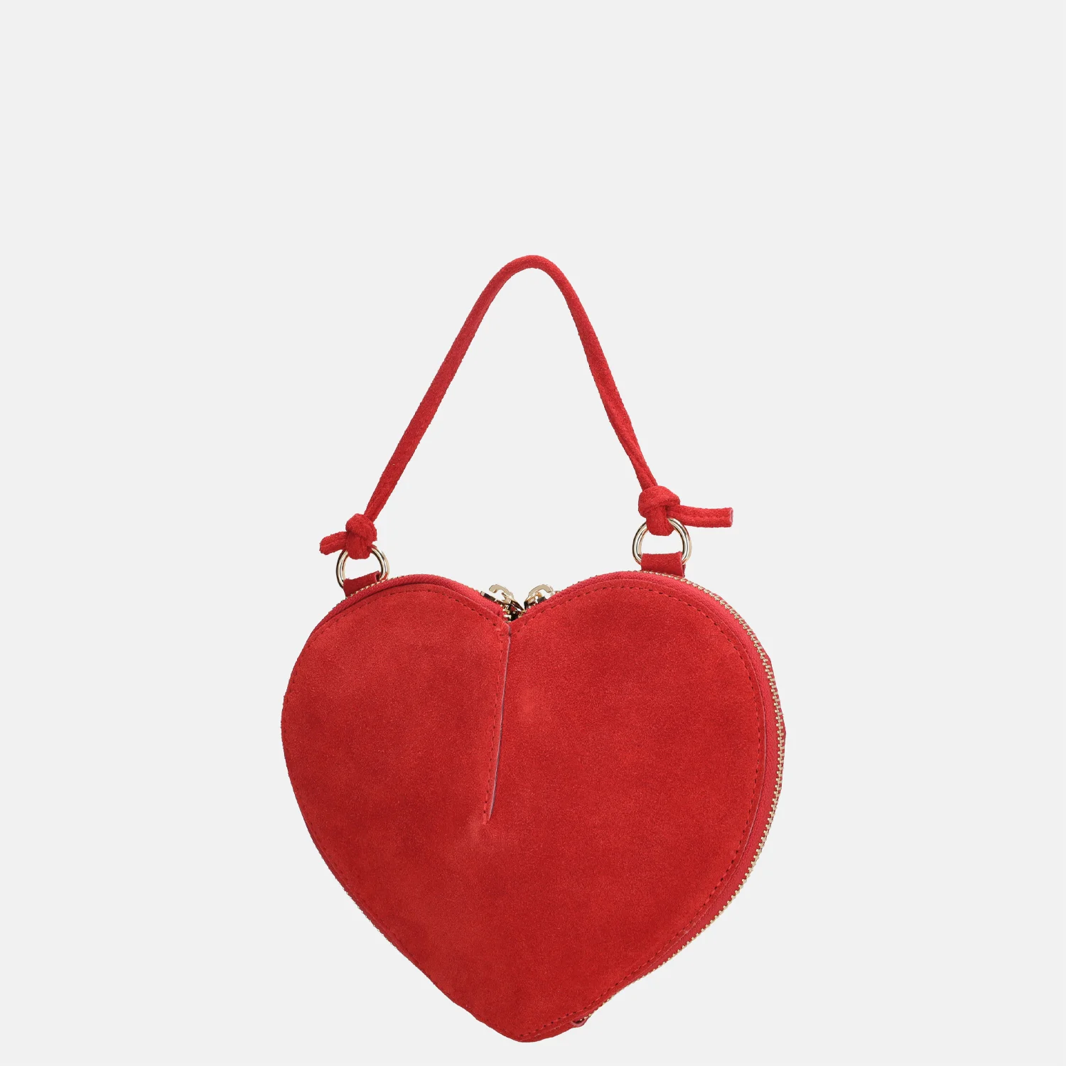 Charm London clutch suede rood bij Duifhuizen