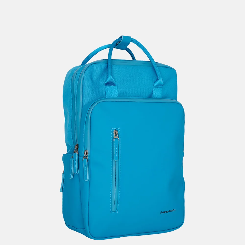 New Rebels Bruce laptoprugzak 15 inch turquoise bij Duifhuizen
