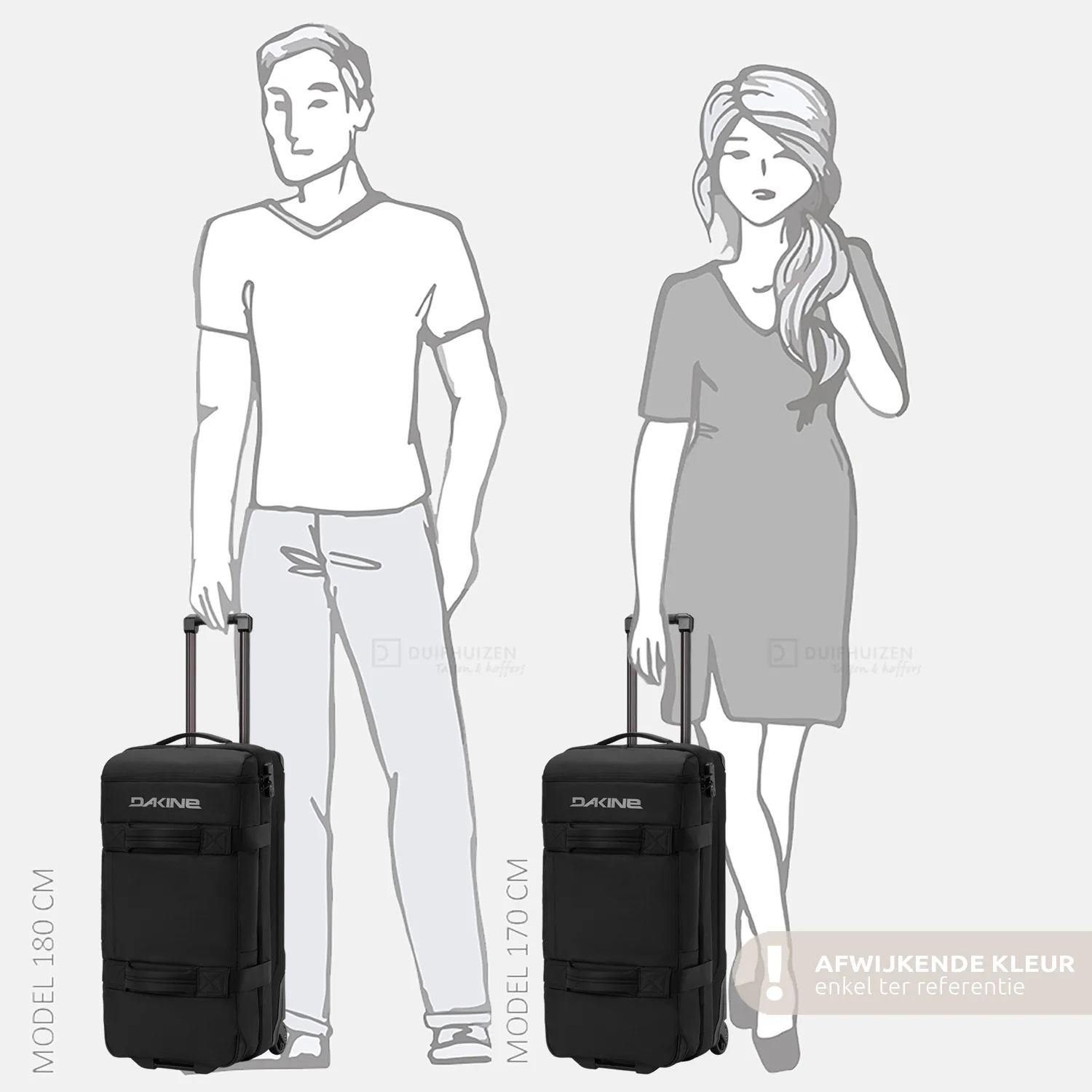 Dakine Split Roller bag 2.0  reistas op wielen 85 liter dark ephemera bij Duifhuizen