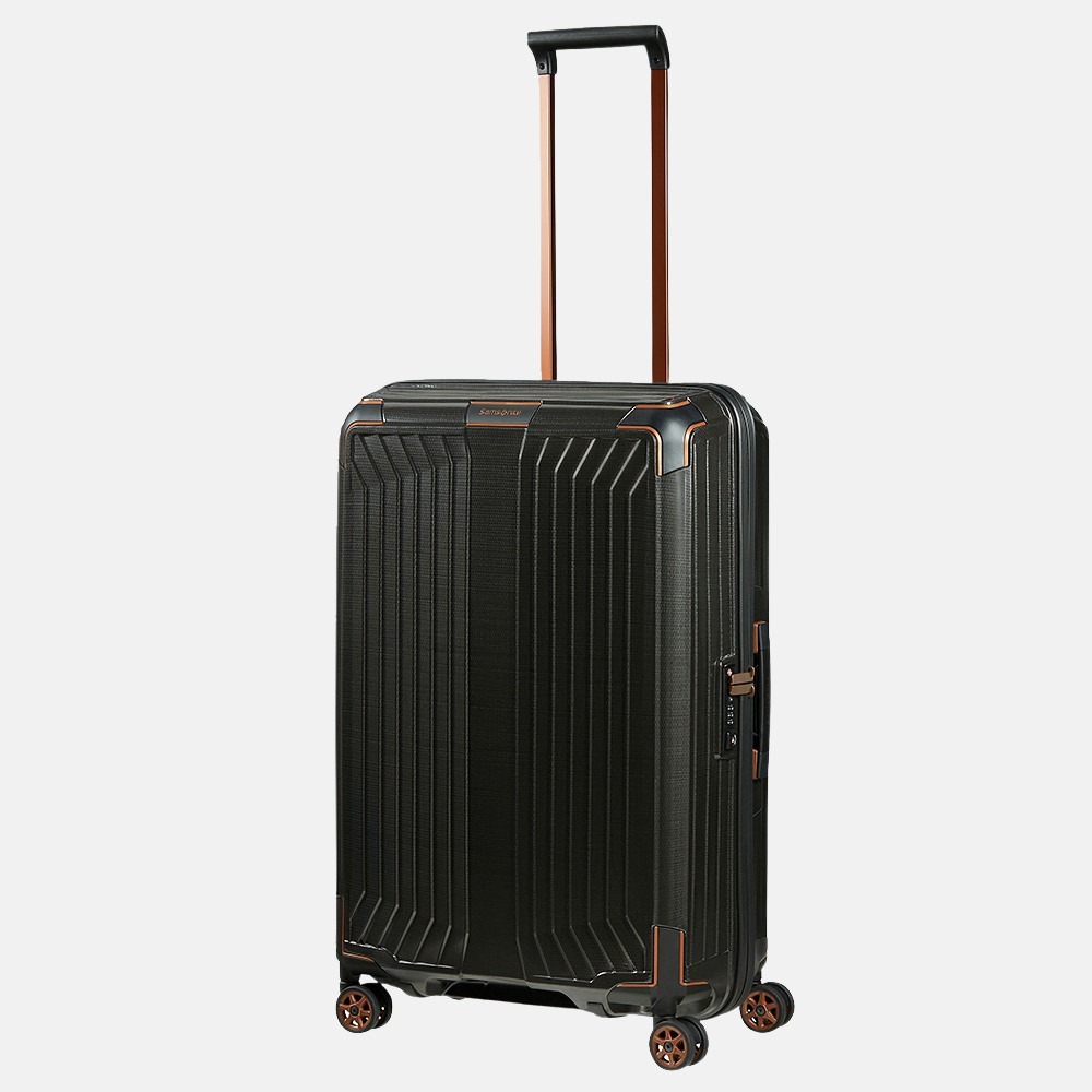 Samsonite Lite-Box spinner 69 cm black copper bij Duifhuizen