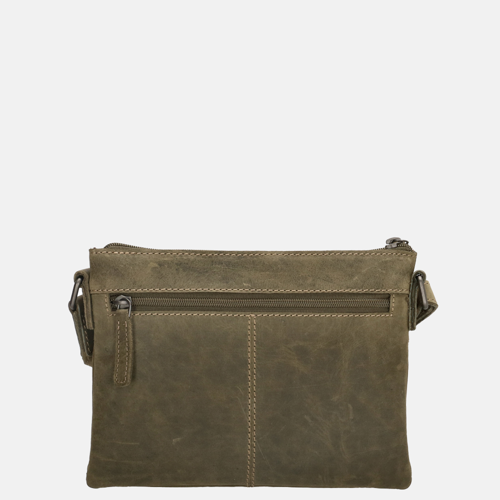 Hide & Stitches Idaho crossbody tas olijfgroen bij Duifhuizen