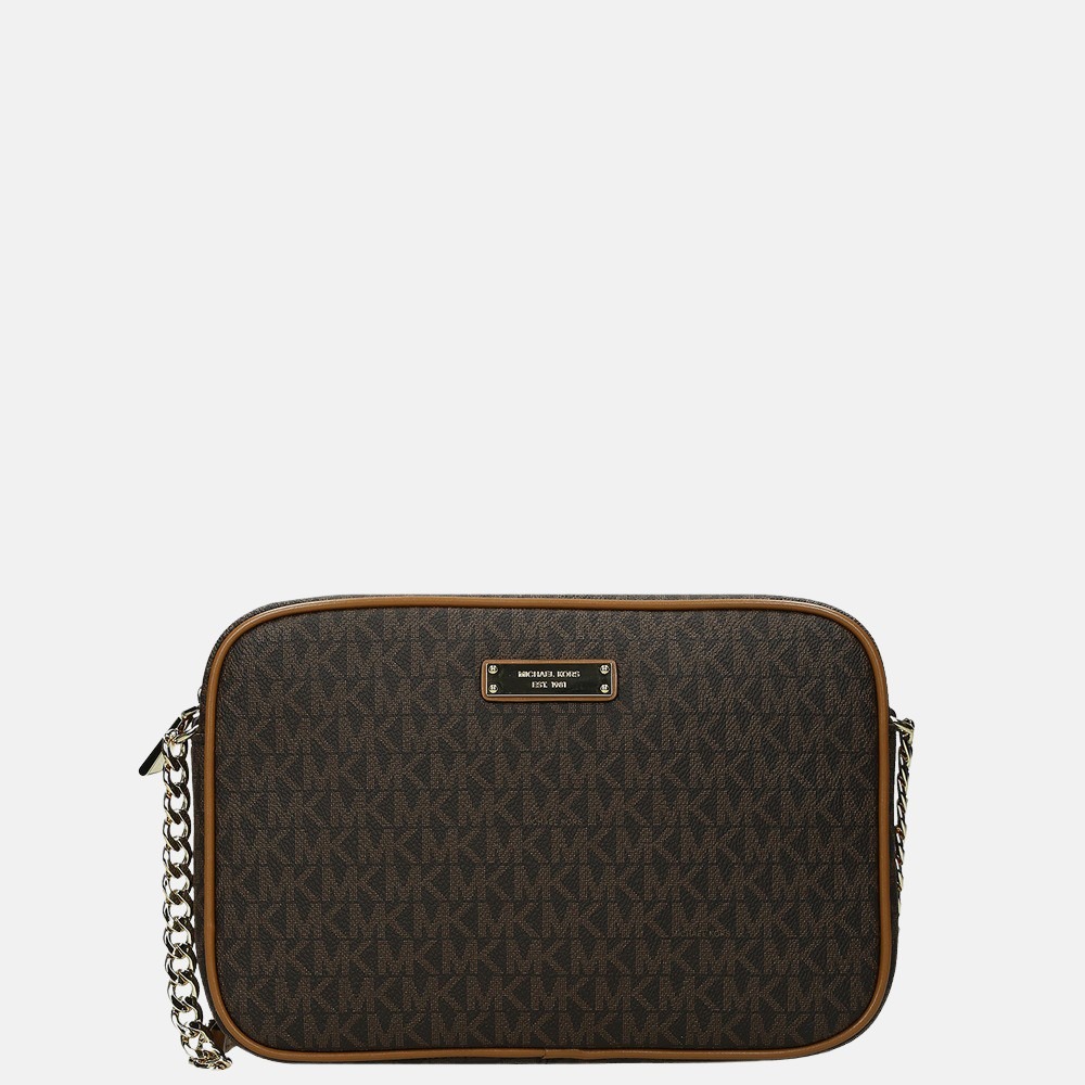 Michael Kors Jet Set East West crossbody tas L brown bij Duifhuizen