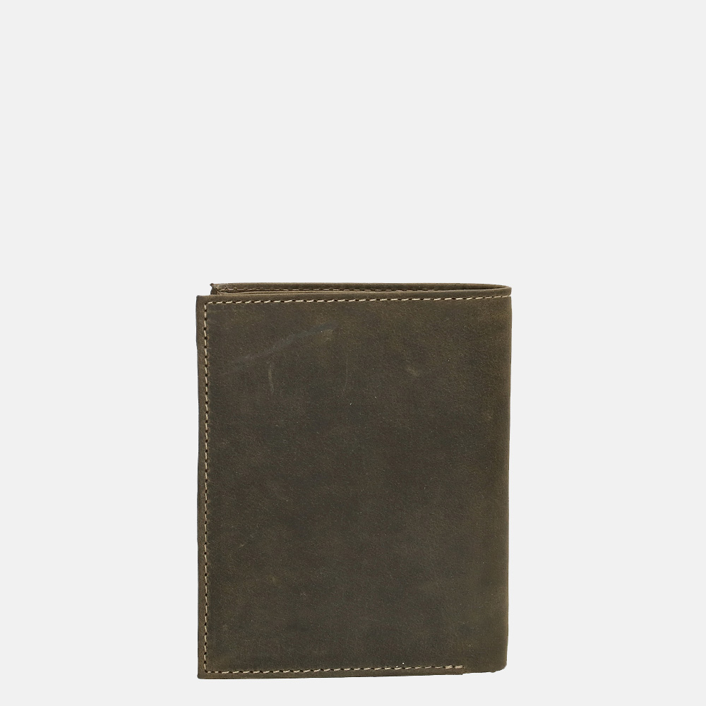 Hide & Stitches Idaho billfold olive green bij Duifhuizen