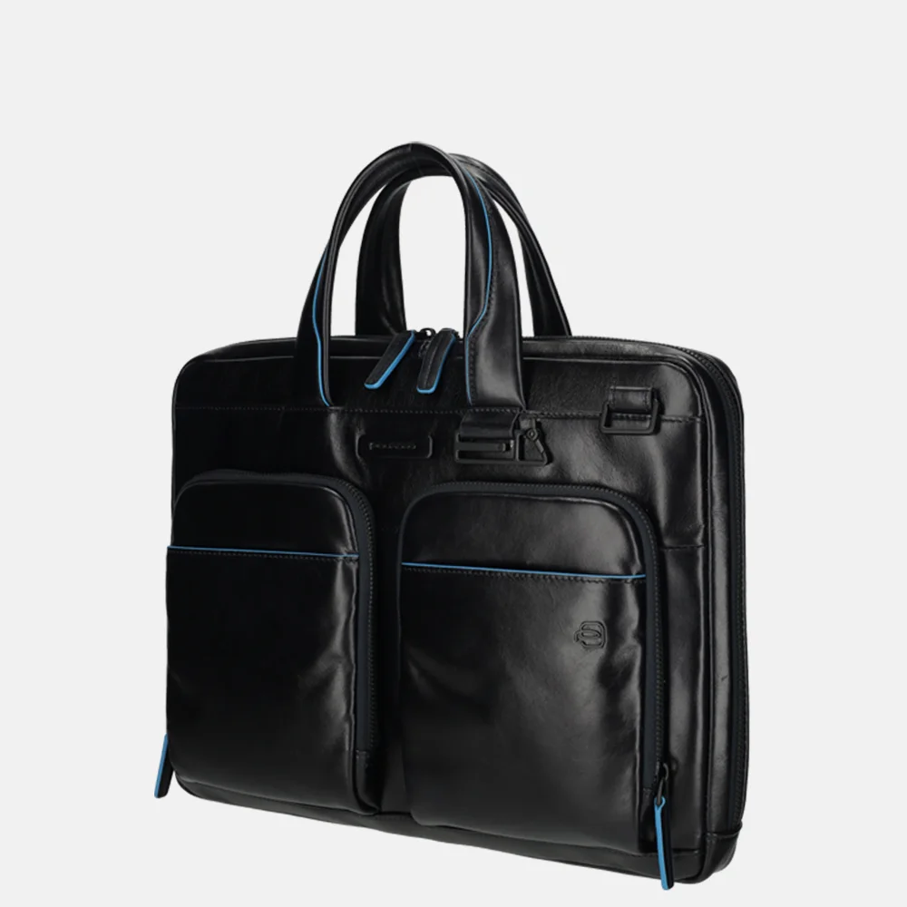 Piquadro laptoptas 14 inch blue bij Duifhuizen