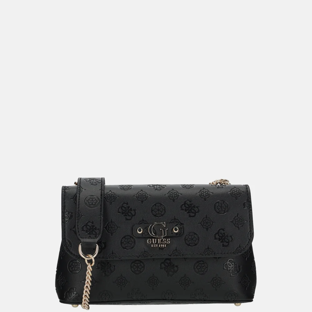 Guess Dita convertible flap crossbody tas Black Logo