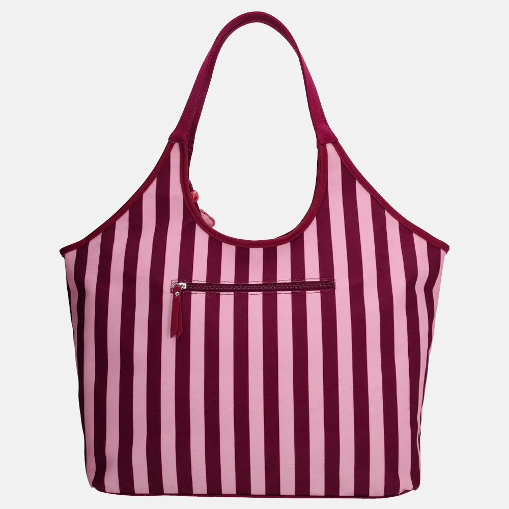 Zebra Trends Mira shopper streep bordeaux rood bij Duifhuizen