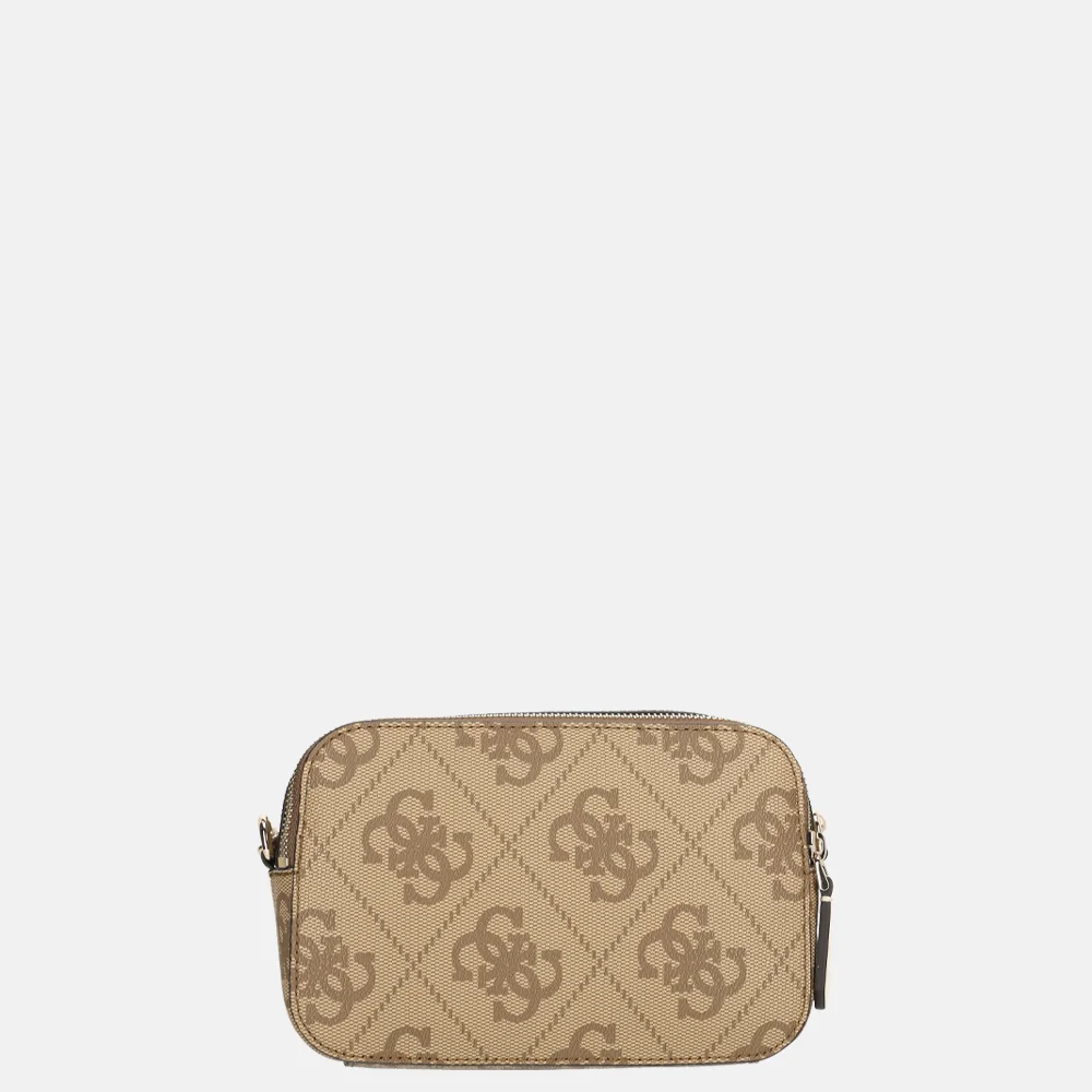 Guess Noelle II crossbody camera bag handtas latte logo bij Duifhuizen