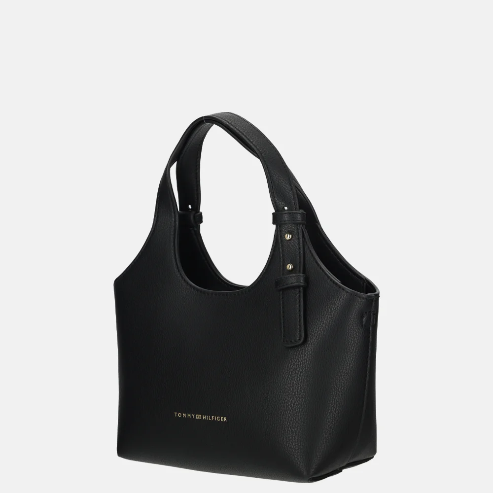 Tommy Hilfiger logo mini tote handtas black bij Duifhuizen