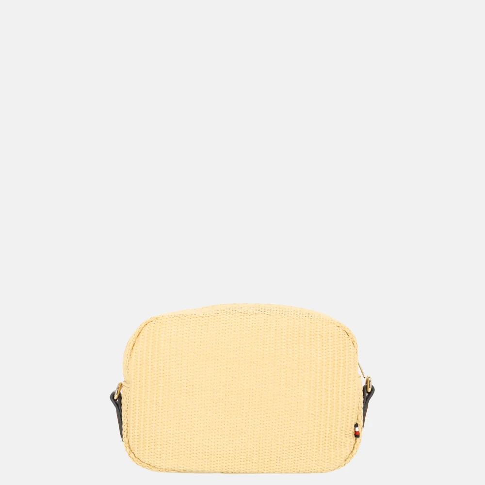 Tommy Hilfiger Popette camera bag crossbody tas natural raffia bij Duifhuizen