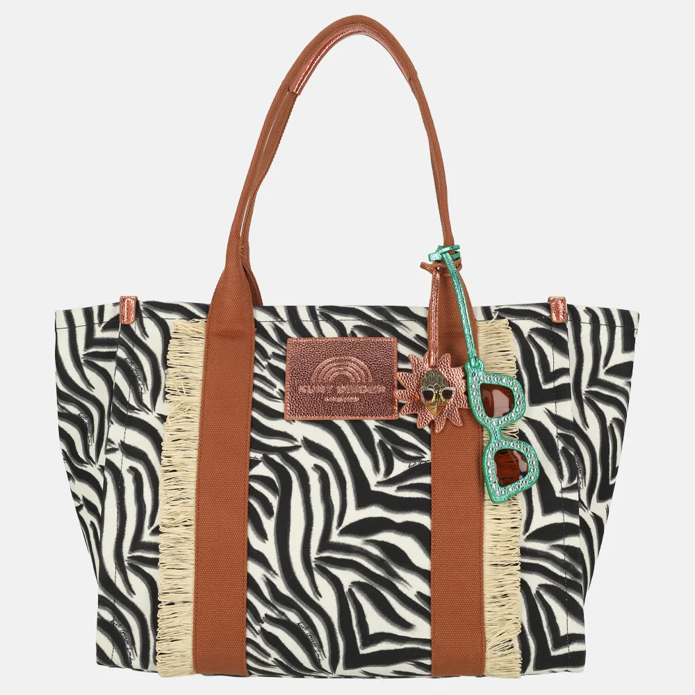 Kurt Geiger Southbank shopper zebra L black white bij Duifhuizen