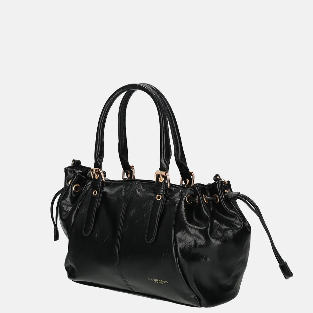 Flora & Co handtas lak black bij Duifhuizen