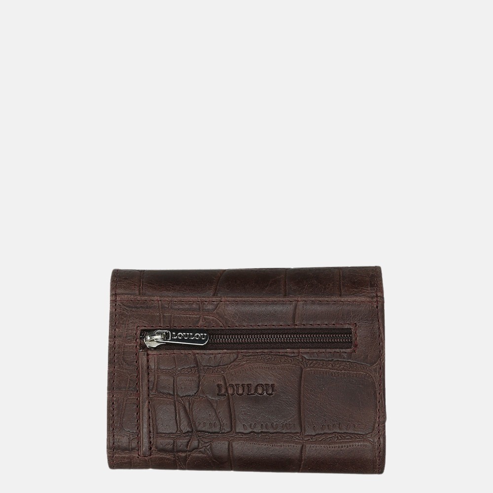 LouLou Essentiels Vintage Croco SLB XS portemonnee bordeaux bij Duifhuizen