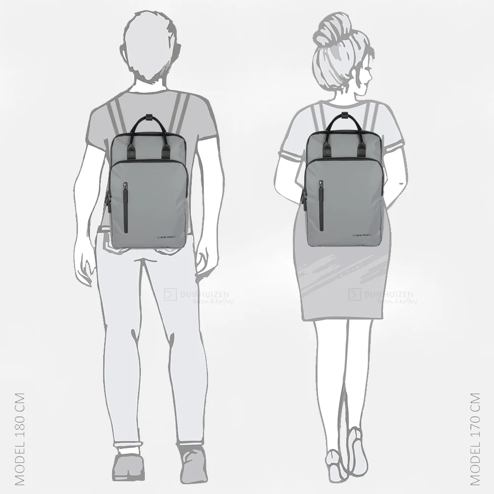 New Rebels Milwaukee rugzak 15.6 inch zilver reflectie bij Duifhuizen