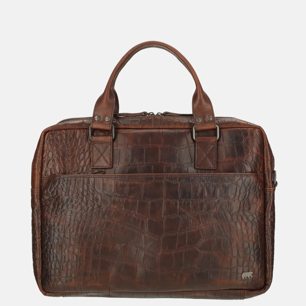 Bear Design Laptoptas 15 inch croco donkerbruin bij Duifhuizen