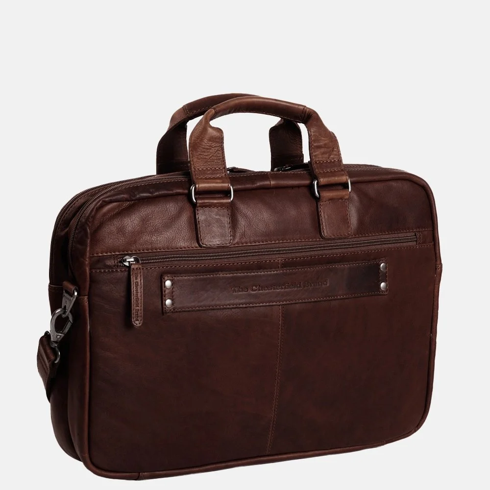 Chesterfield Seth laptoptas 15 inch dark brown bij Duifhuizen