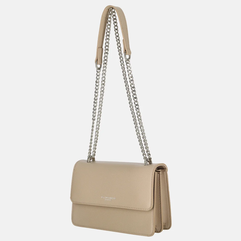 Flora & Co schoudertas beige bij Duifhuizen