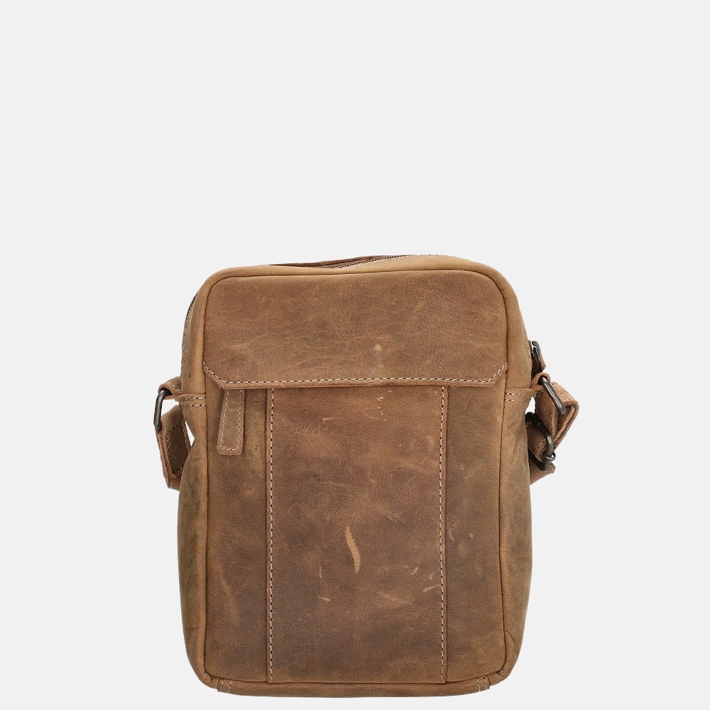 Hide & Stitches Idaho crossbody tas brown bij Duifhuizen