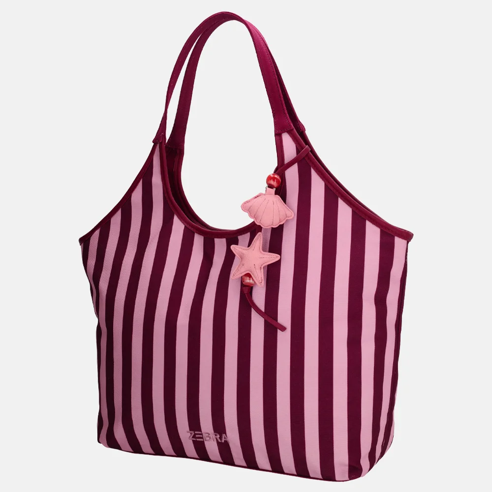 Zebra Trends Mira shopper streep bordeaux rood bij Duifhuizen