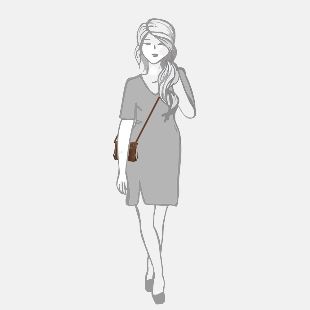 Old West crossbody tas XS brown bij Duifhuizen