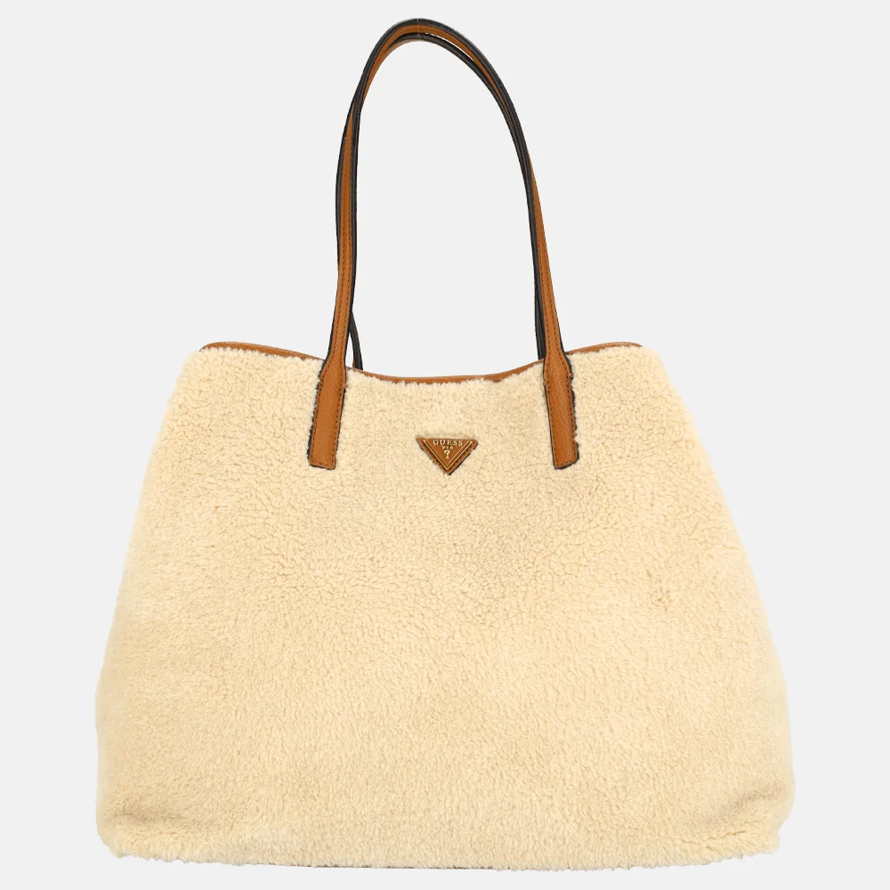 Guess Victtoria shopper L natural/cognac bij Duifhuizen