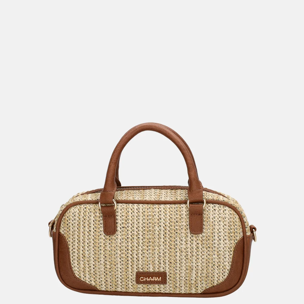 Charm London Hillingdon handtas beige/cognac bij Duifhuizen