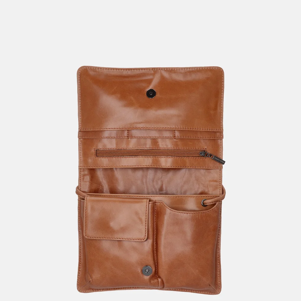 Claudio Ferrici Pelle Vecchia crossbody tas cognac bij Duifhuizen