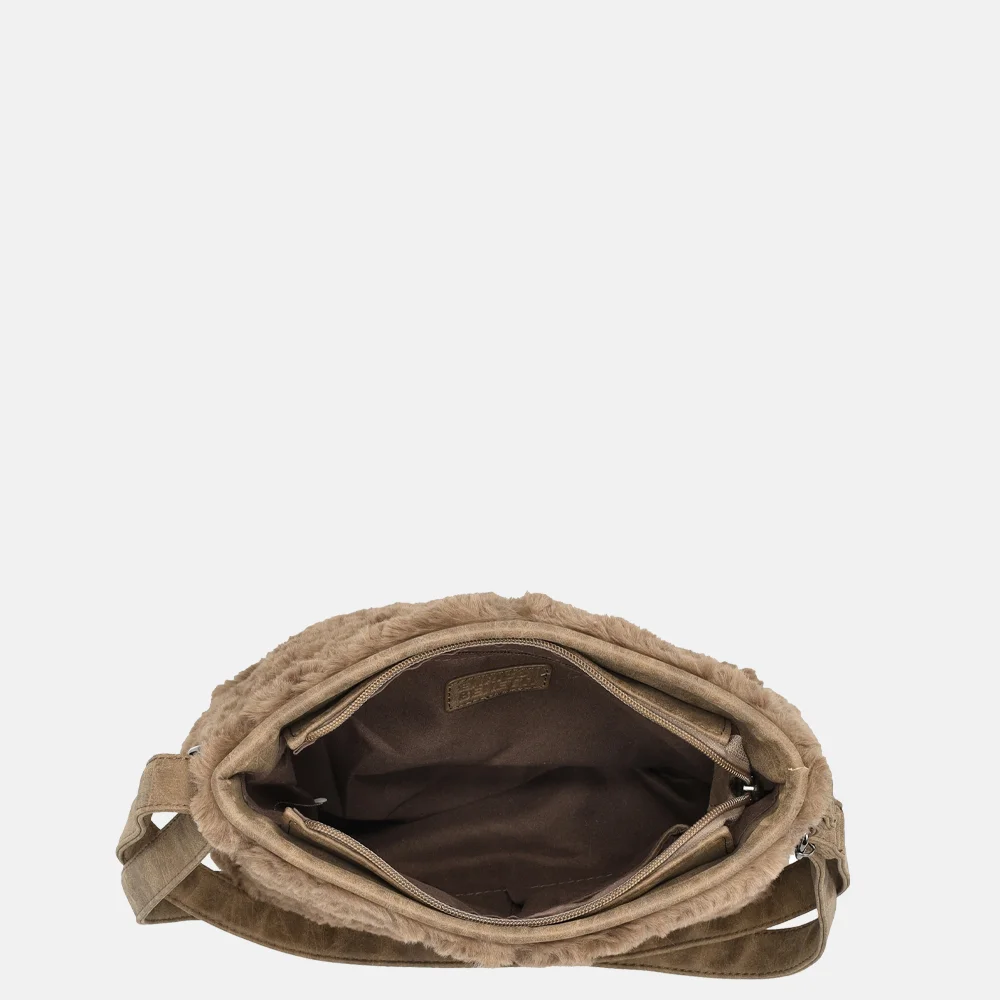 Enrico Benetti Fay crossbody tas teddy middentaupe bij Duifhuizen