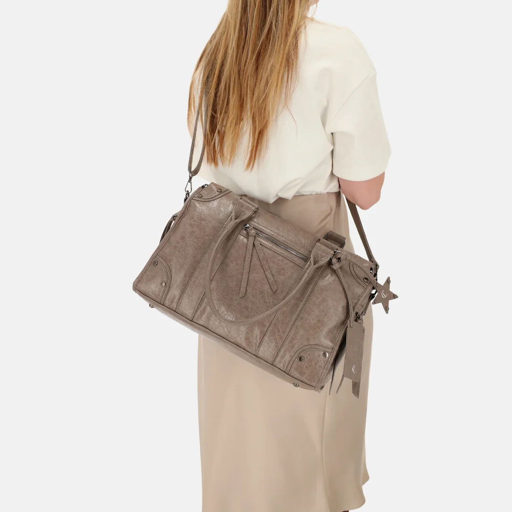 Charm London Berlin shopper L taupe bij Duifhuizen