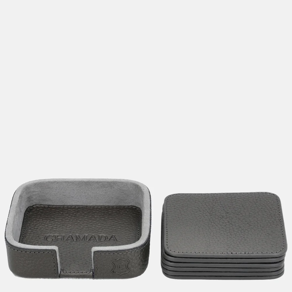 Chamada leren onderzetters effen vierkant gun bij Duifhuizen