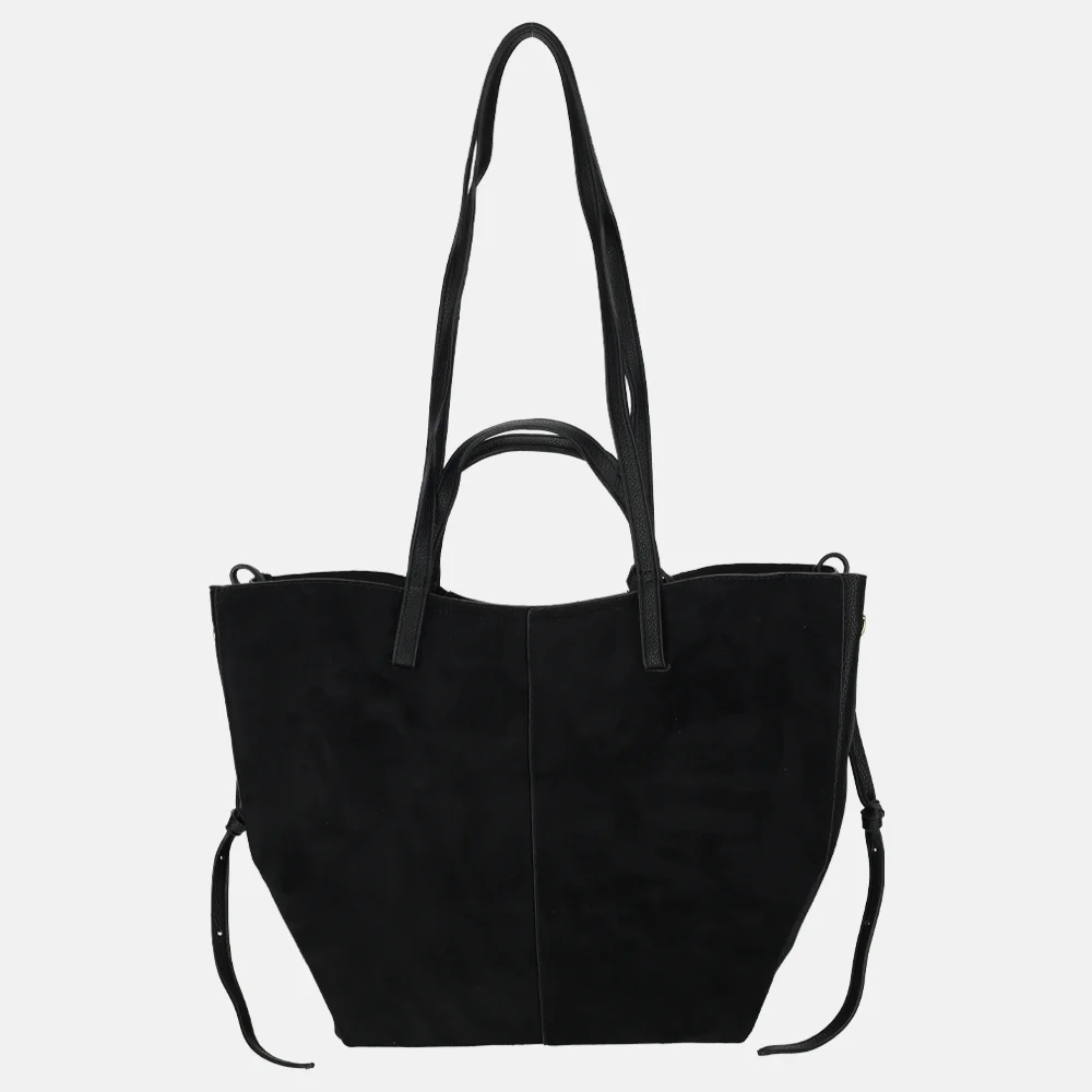 Firenze Suedine shopper L black bij Duifhuizen