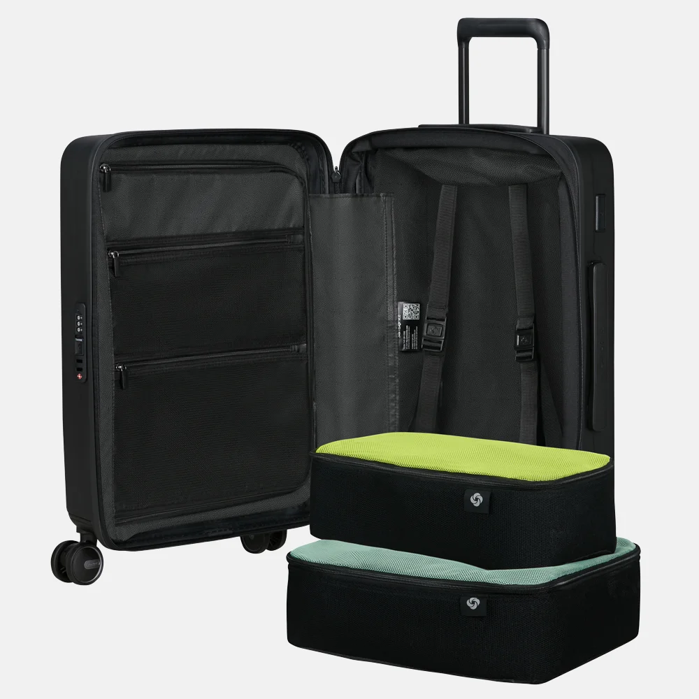 Samsonite Restackd handbagage koffer 55 cm uitbreidbaar black bij Duifhuizen