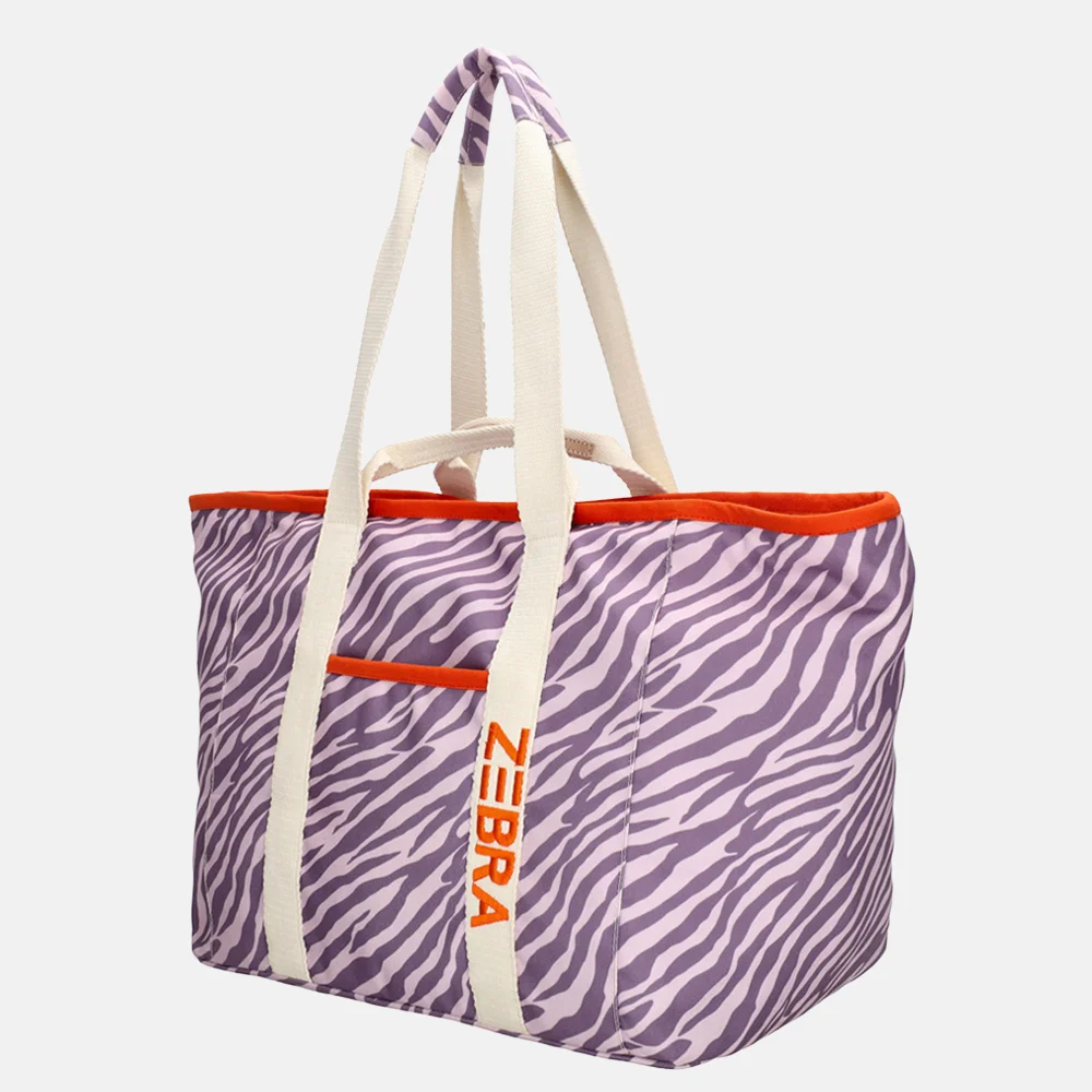 Zebra Trends Elise strandtas lilac zebra bij Duifhuizen