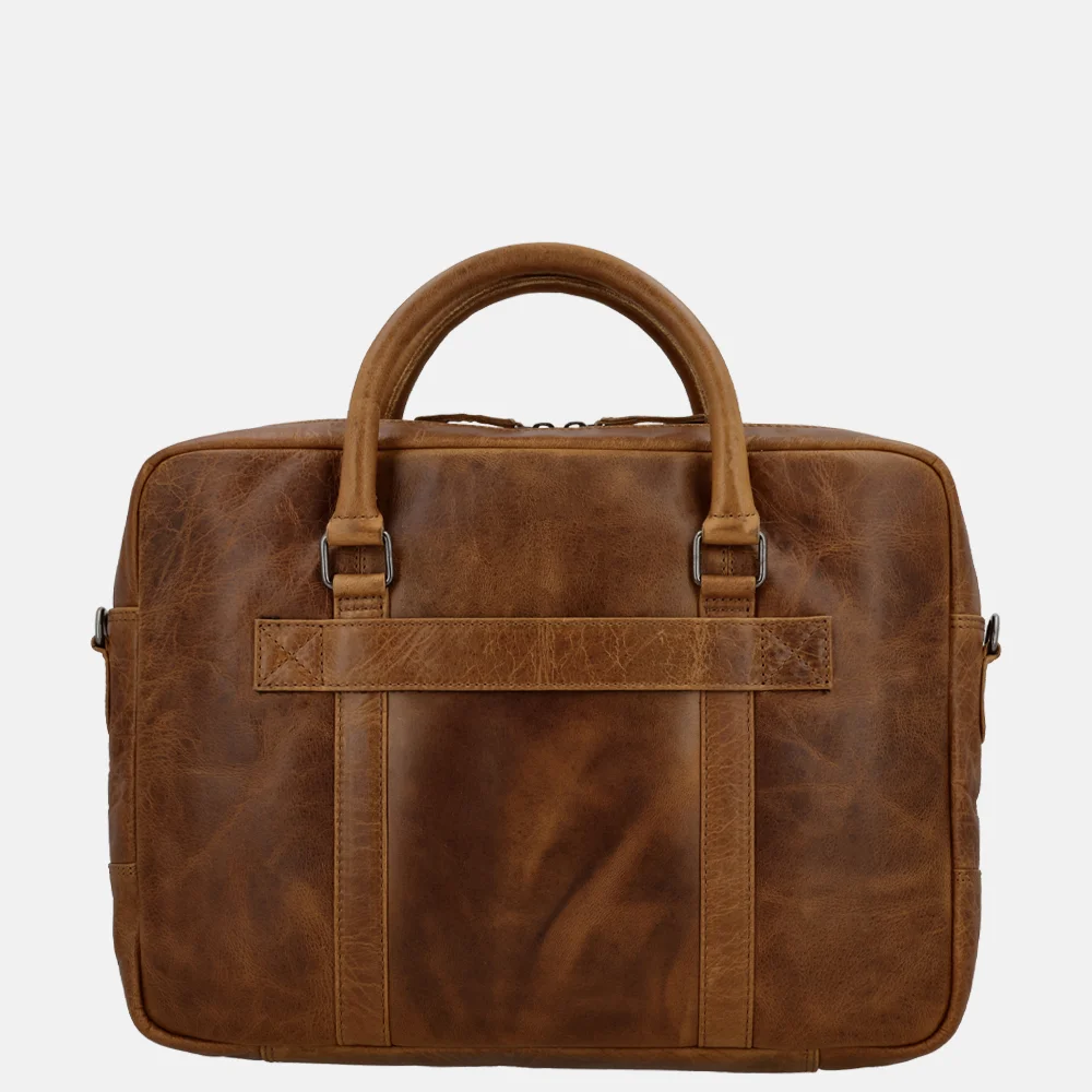 Hide & Stitches Next Navajo laptoptas 14 inch cognac bij Duifhuizen