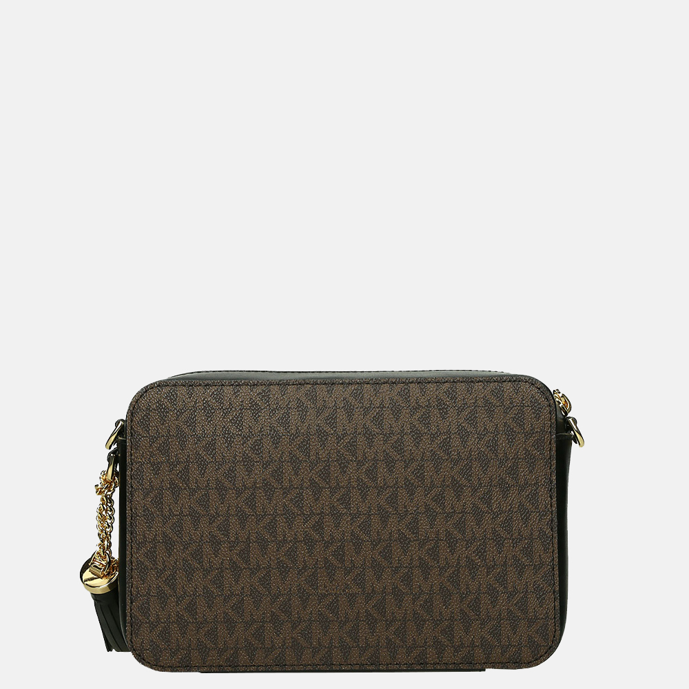 Michael Kors Jet Set camera bag crossbody tas brown acorn bij Duifhuizen