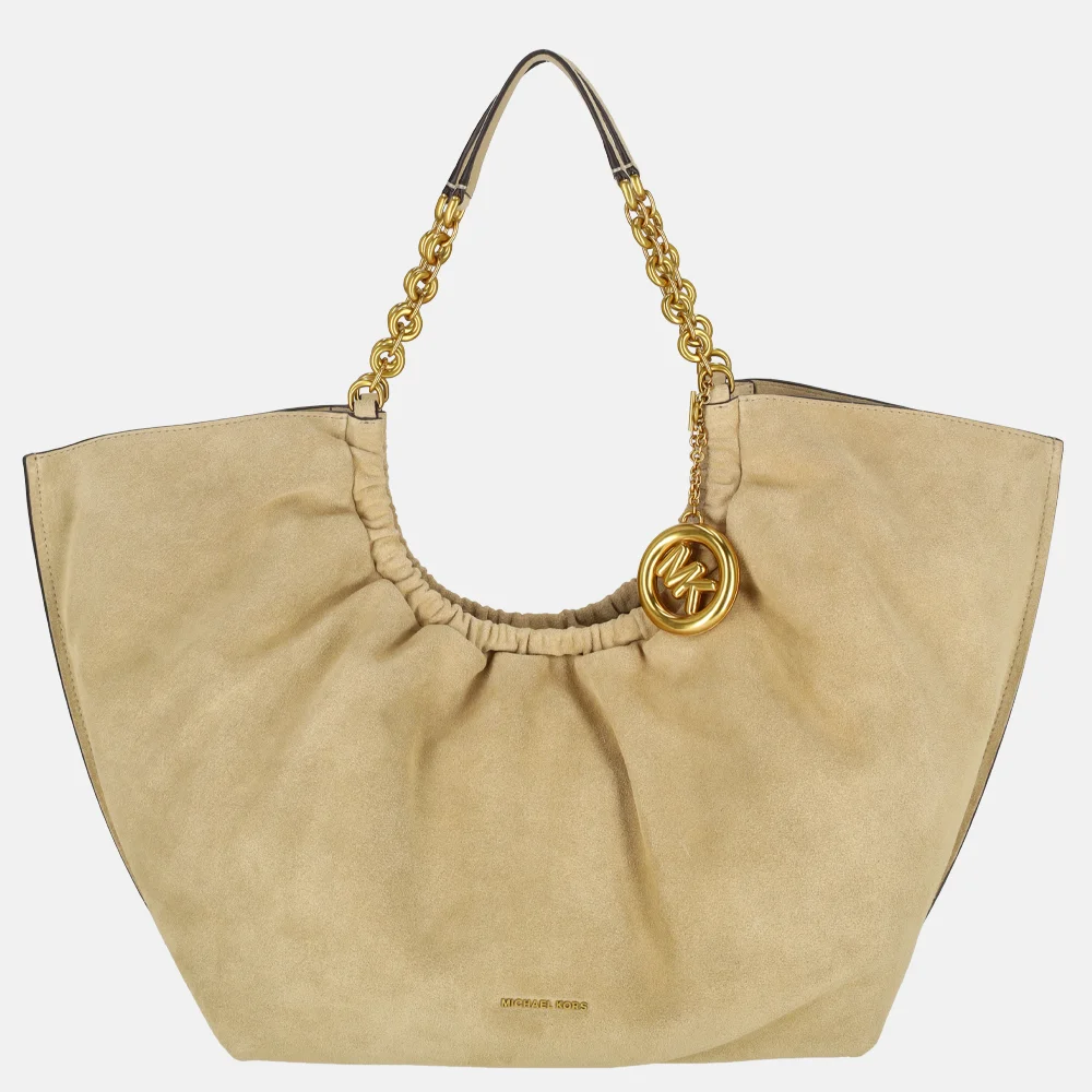 Michael Kors Indie cinch tote shopper L khaki bij Duifhuizen